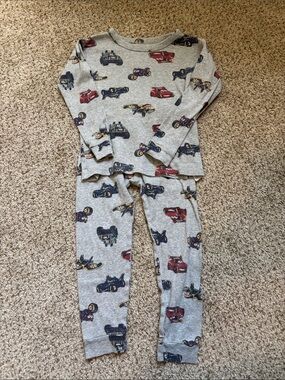 Baby Gap DC Vehicles Gray 100% Organic Cotton Pajama Set Size 4 | Batman |
